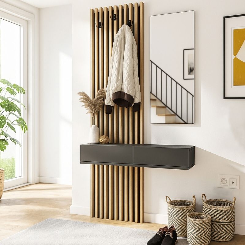 Έπιπλο εισόδου χρώμα ανθρακί - oak 5