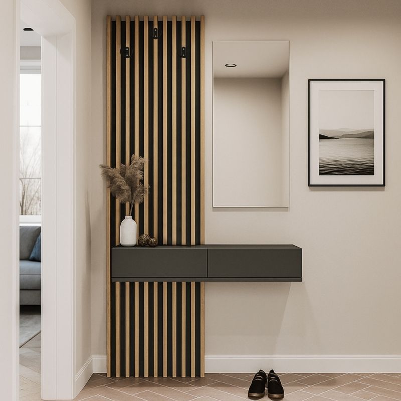 Έπιπλο εισόδου χρώμα ανθρακί - oak 6