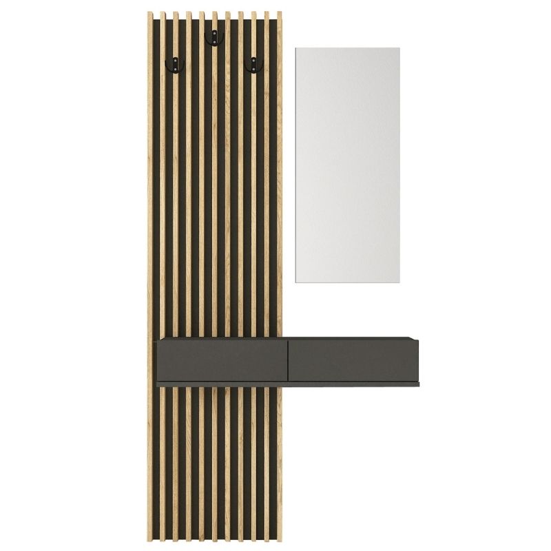 Έπιπλο εισόδου χρώμα ανθρακί - oak 7