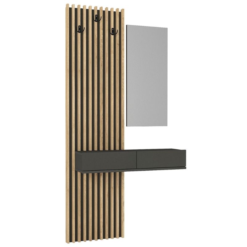 Έπιπλο εισόδου χρώμα ανθρακί - oak 8