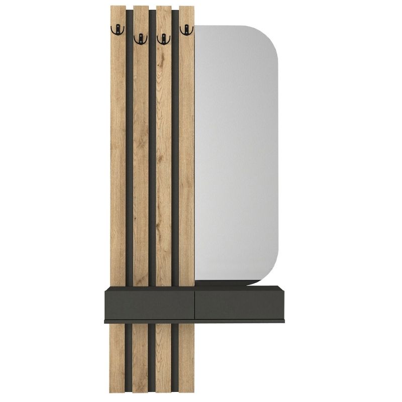 Έπιπλο εισόδου χρώμα ανθρακί - oak 6