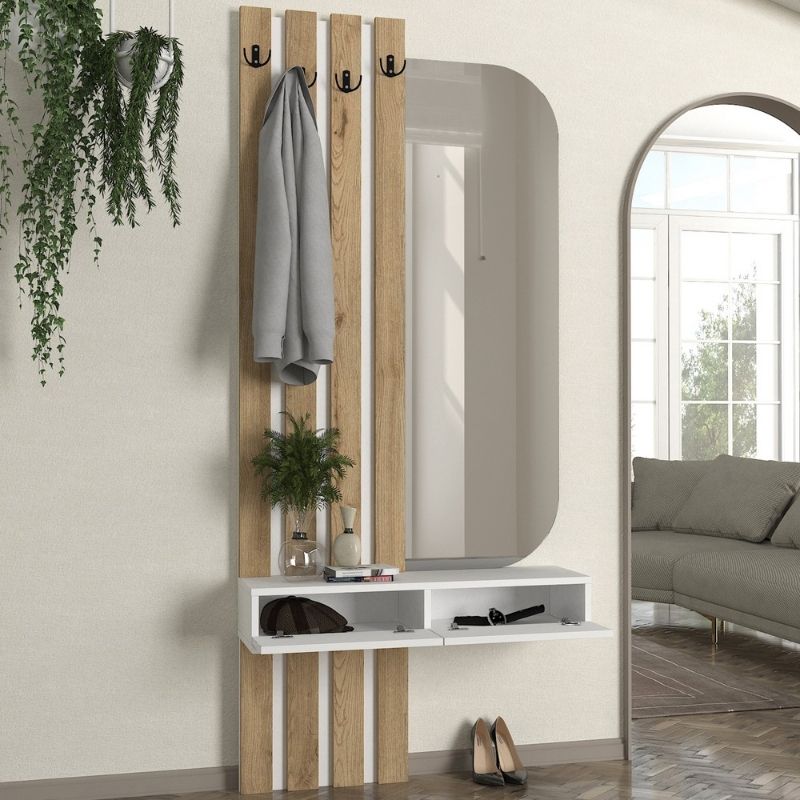 Έπιπλο εισόδου χρώμα λευκό - oak 3