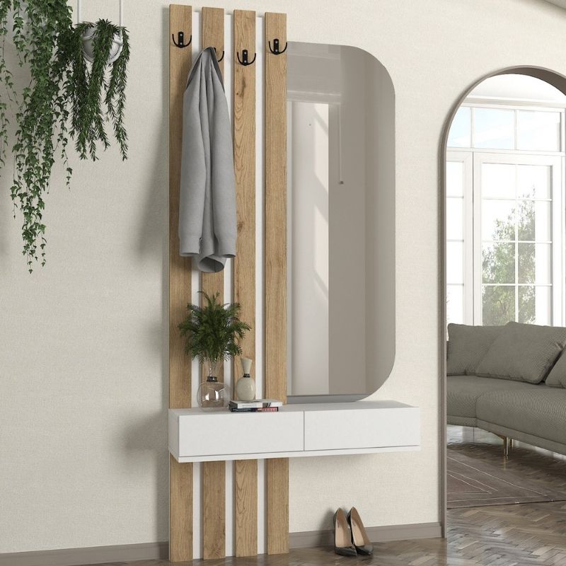 Έπιπλο εισόδου χρώμα λευκό - oak 4