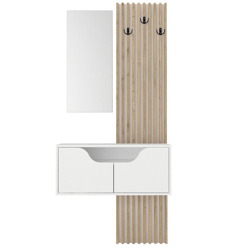 Έπιπλο εισόδου χρώμα λευκό - oak 7