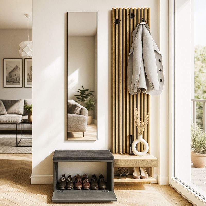 Έπιπλο εισόδου χρώμα ανθρακί - oak 2