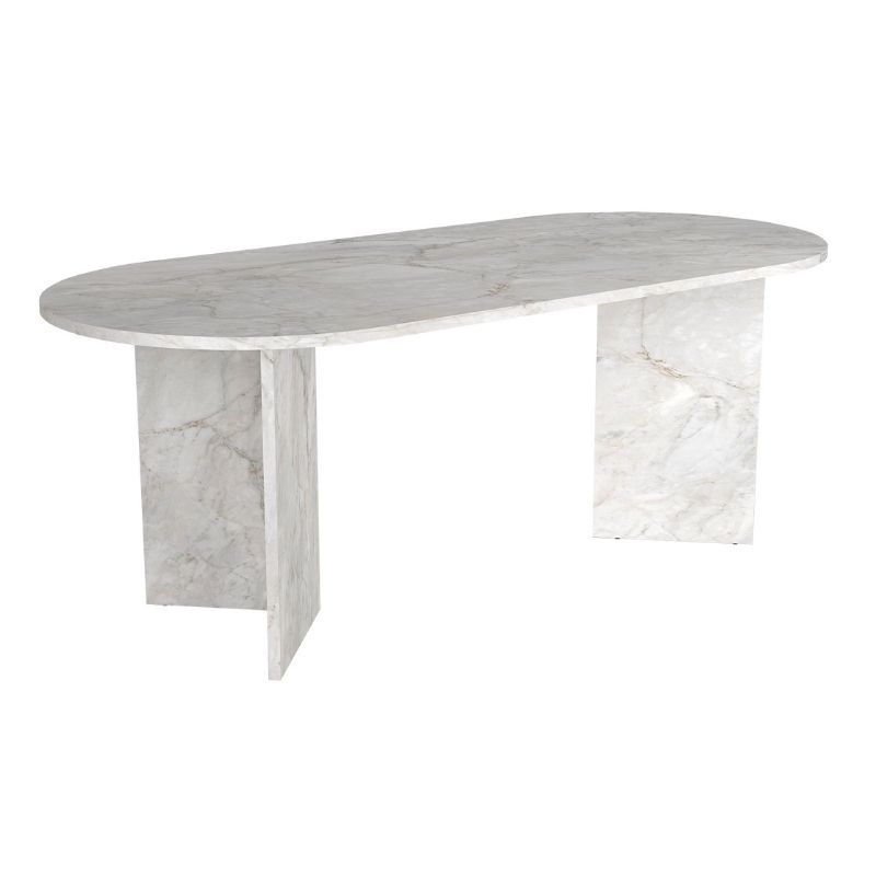 Τραπέζι χρώμα λευκό εφέ μαρμάρου 7