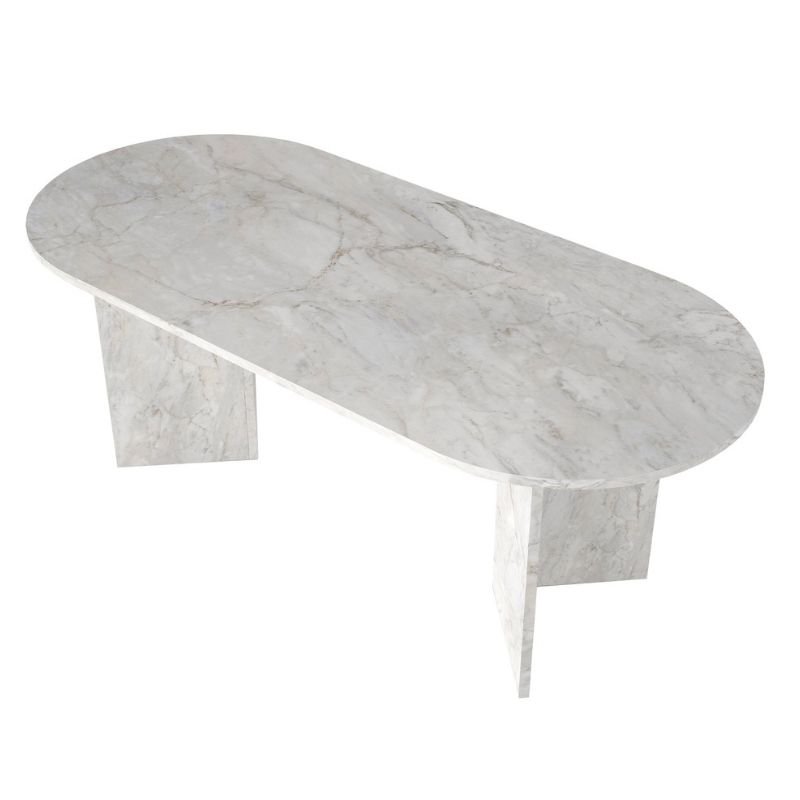Τραπέζι χρώμα λευκό εφέ μαρμάρου 9