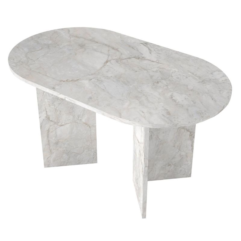Τραπέζι χρώμα λευκό εφέ μαρμάρου 9