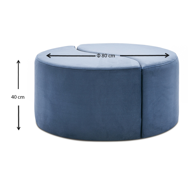 Σκαμπώ βελούδινο χρώμα μπλε 4