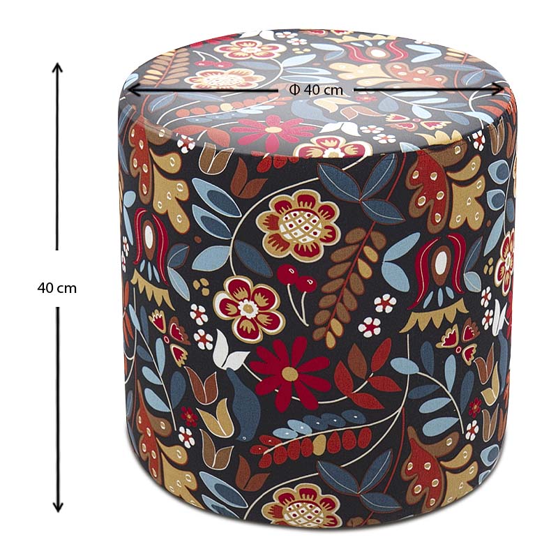 Σκαμπώ κύλινδρος υφασμάτινο χρώμα πολύχρωμο 4