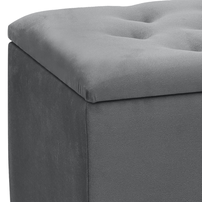 Σκαμπώ - Ταμπουρέ βελούδινο χρώμα γκρι 4