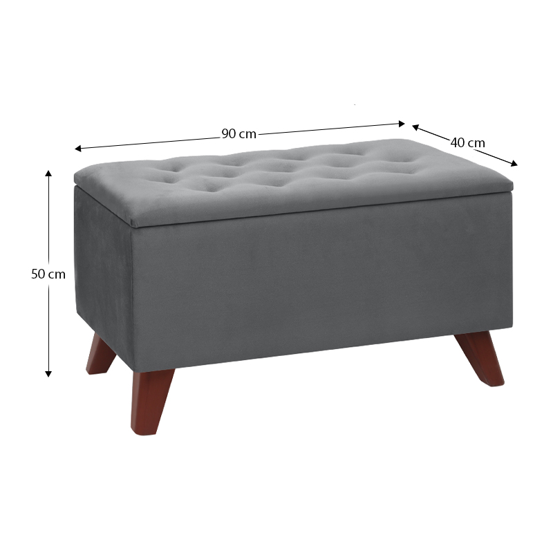 Σκαμπώ - Ταμπουρέ βελούδινο χρώμα γκρι 5