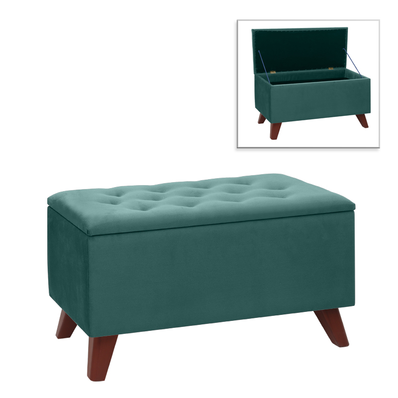 Σκαμπώ - Ταμπουρέ βελούδινο χρώμα κυπαρισσί