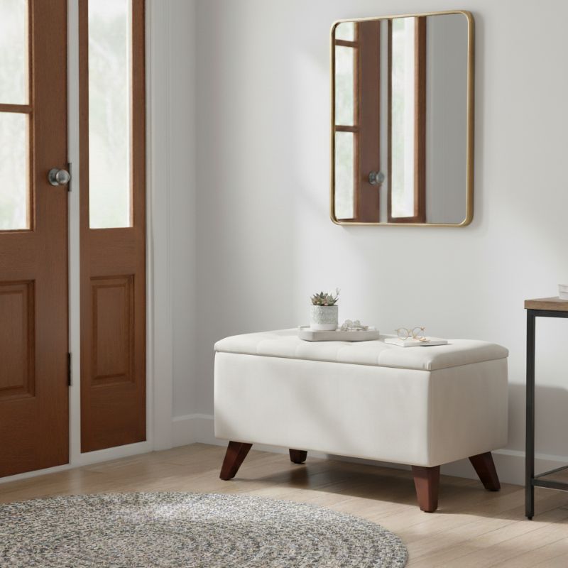 Σκαμπώ - Ταμπουρέ βελούδινο χρώμα κρεμ 3