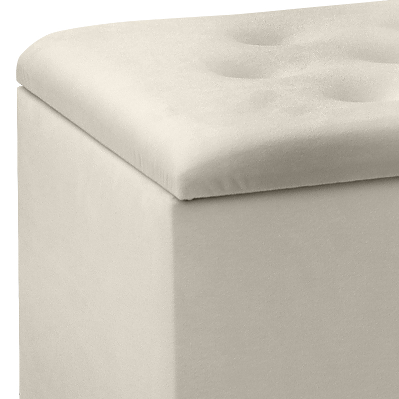 Σκαμπώ - Ταμπουρέ βελούδινο χρώμα κρεμ 4