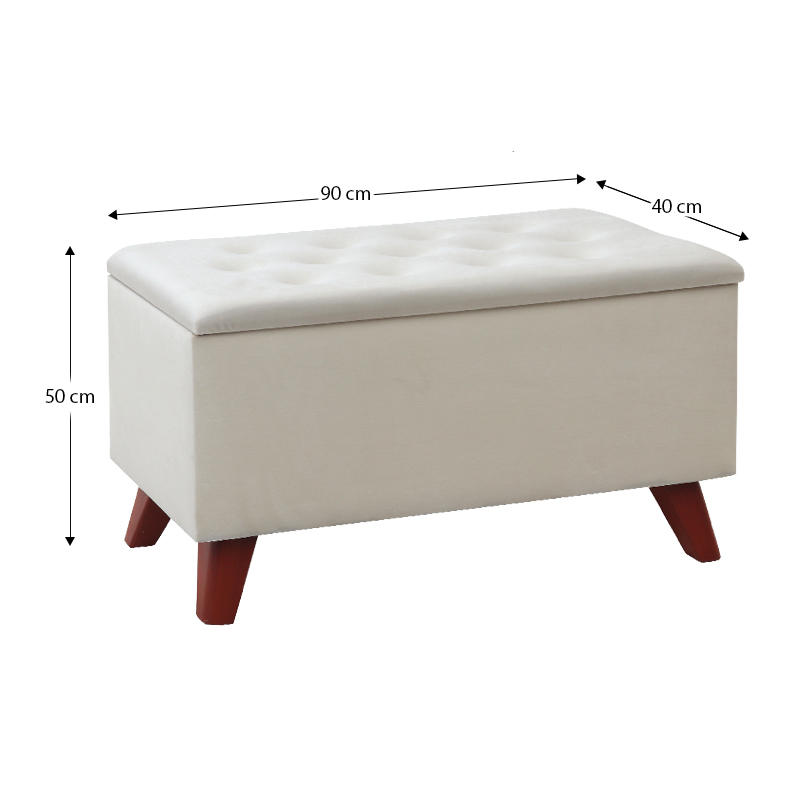 Σκαμπώ - Ταμπουρέ βελούδινο χρώμα κρεμ 5