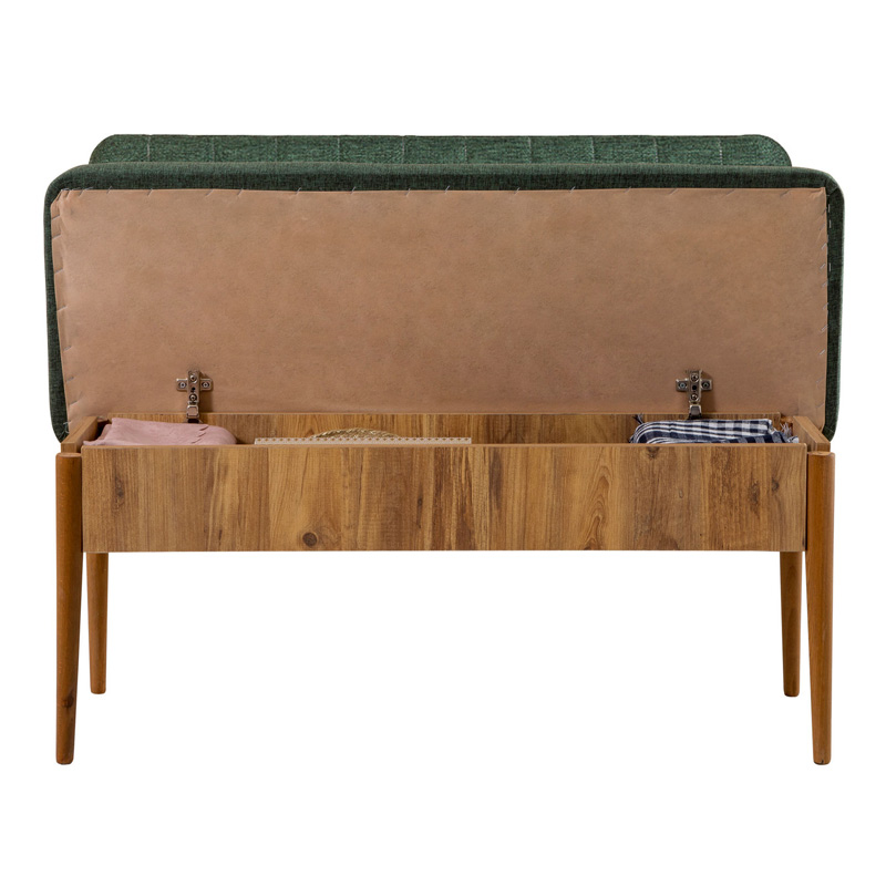 Καναπές διθέσιος - Παγκάκι από μελαμίνη - ύφασμα χρώμα πράσινο 3