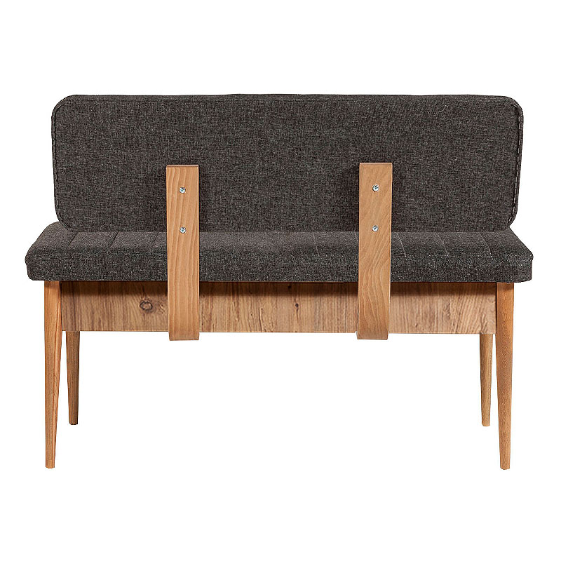 Καναπές διθέσιος - Παγκάκι από μελαμίνη - ύφασμα χρώμα ανθρακί 5