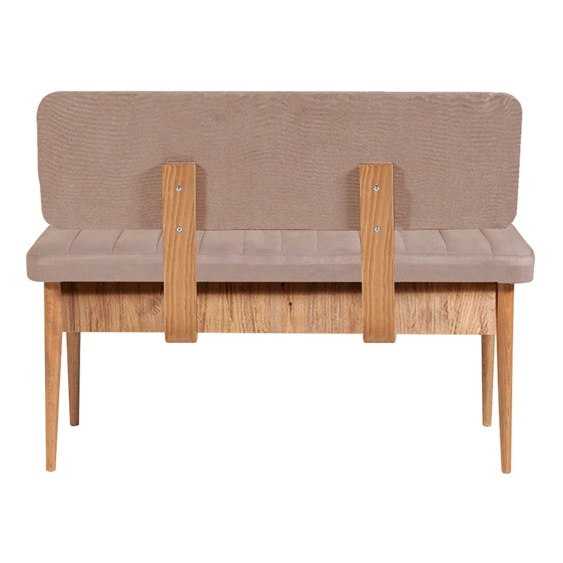 Καναπές διθέσιος - Παγκάκι από μελαμίνη - βελούδο χρώμα μπεζ 5