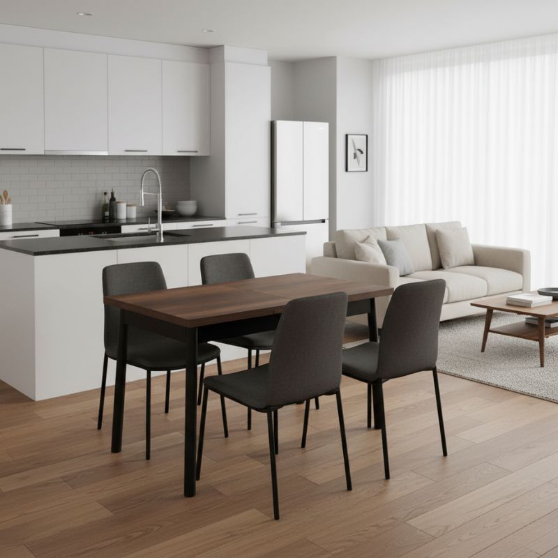 Τραπέζι επεκτεινόμενο χρώμα καρυδί - μαύρο 120/ 2