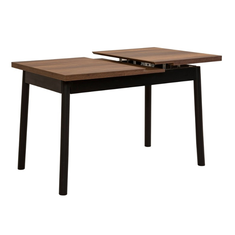 Τραπέζι επεκτεινόμενο χρώμα καρυδί - μαύρο 120/ 3
