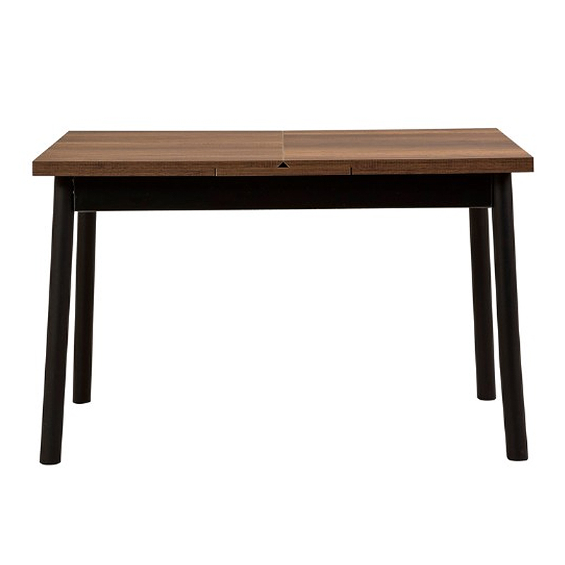 Τραπέζι επεκτεινόμενο χρώμα καρυδί - μαύρο 120/ 6