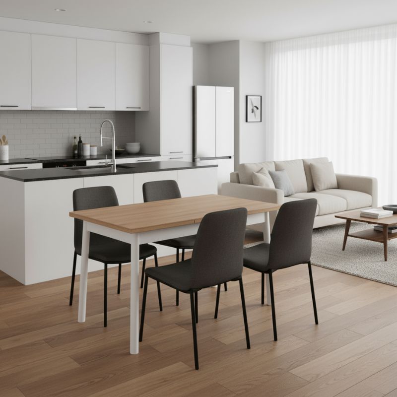 Τραπέζι επεκτεινόμενο χρώμα φυσικό - λευκό 120/ 2