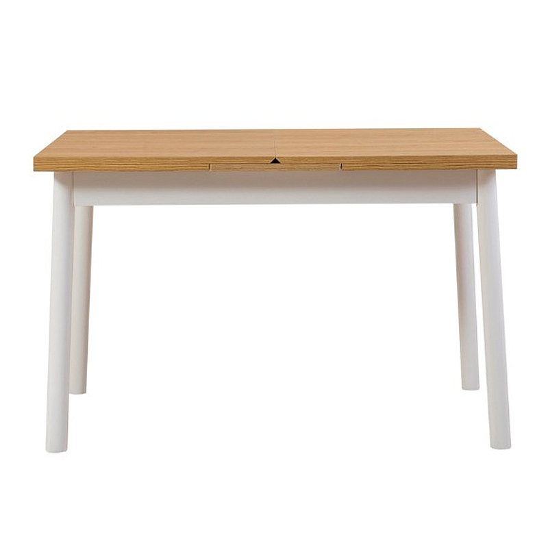 Τραπέζι επεκτεινόμενο χρώμα φυσικό - λευκό 120/ 6