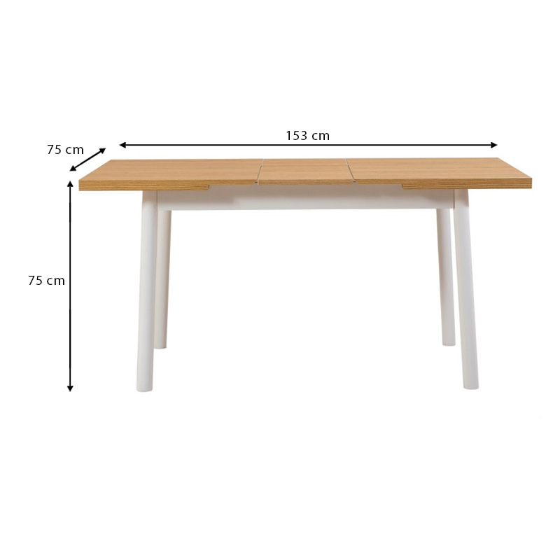 Τραπέζι επεκτεινόμενο χρώμα φυσικό - λευκό 120/ 8