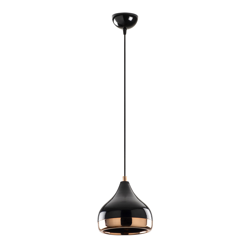 Φωτιστικό οροφής E27 μεταλλικό μονόφωτο χρώμα μαύρο - Φ17x112εκ.