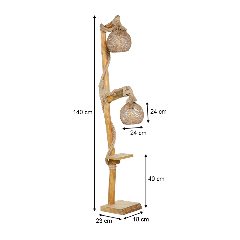 Φωτιστικό δαπέδου ξύλινο χρώμα φυσικό 4