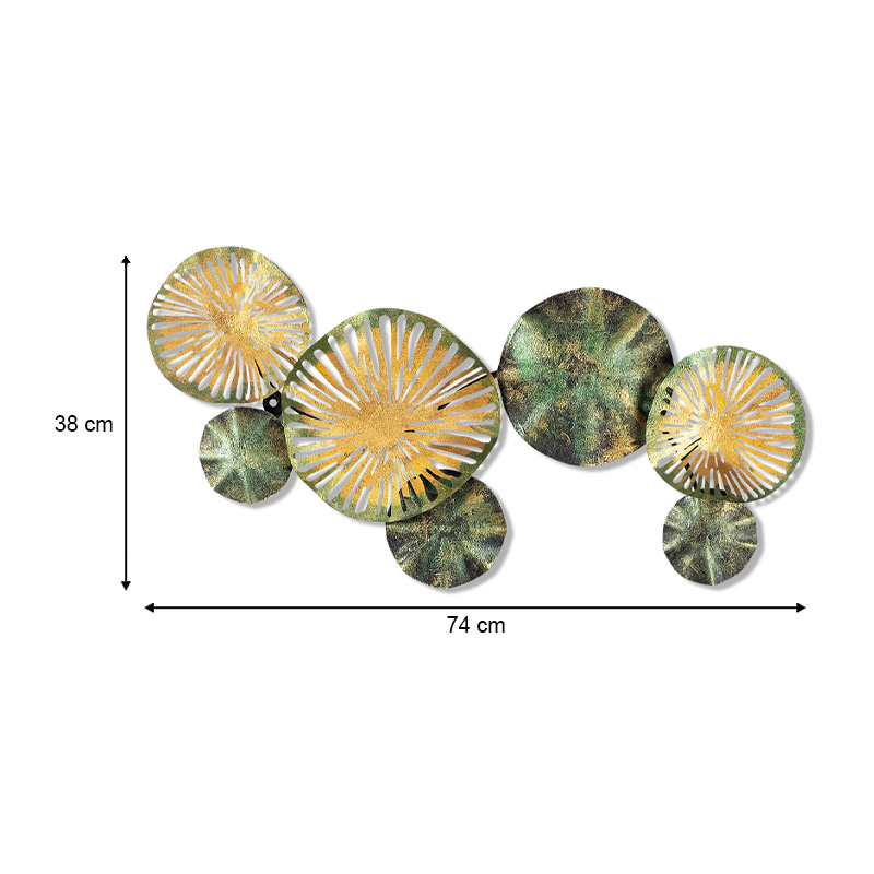 Διακοσμητικό τοίχου μεταλλικό χρώμα χρυσό - πράσινο 74x38εκ. 3