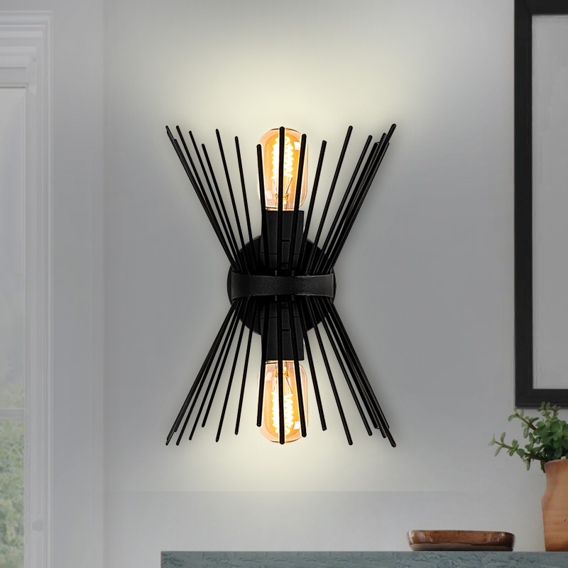 Απλίκα τοίχου E27 μεταλλική χρώμα μαύρο 2