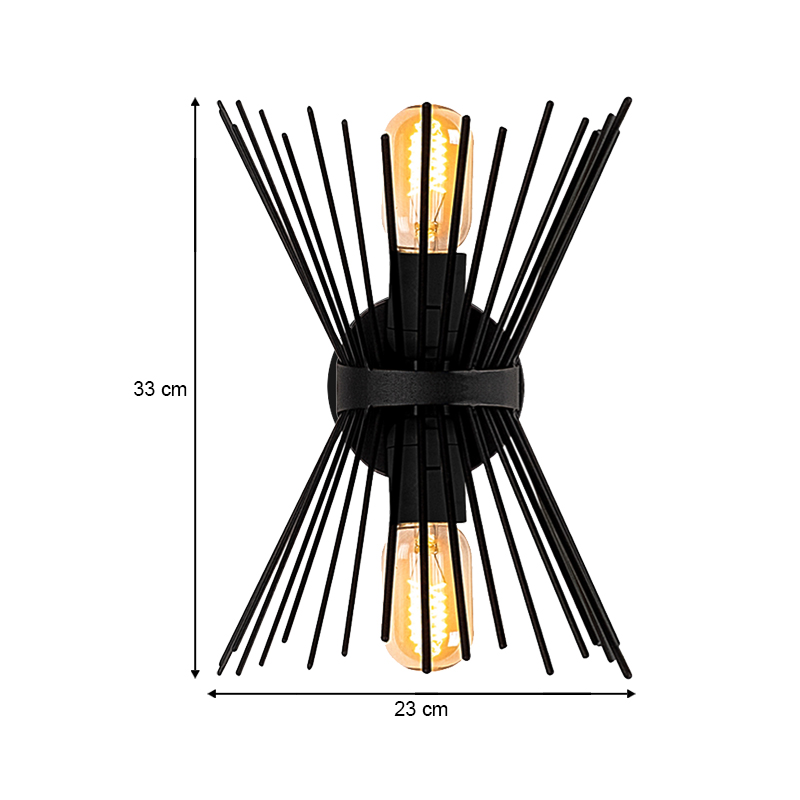 Απλίκα τοίχου E27 μεταλλική χρώμα μαύρο 3