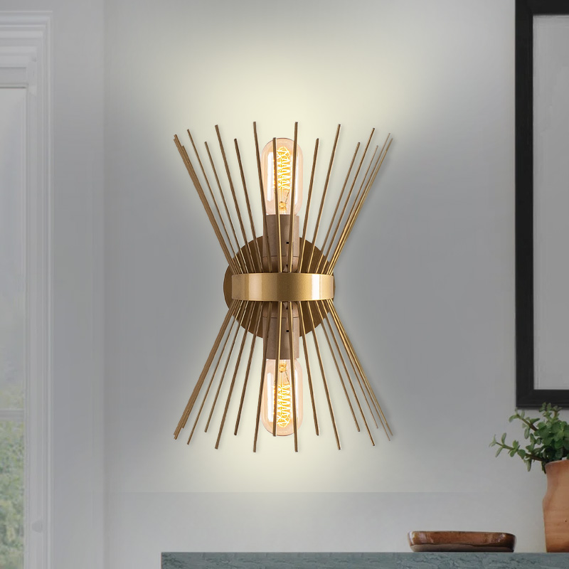 Απλίκα τοίχου E27 μεταλλική χρώμα χρυσό 2