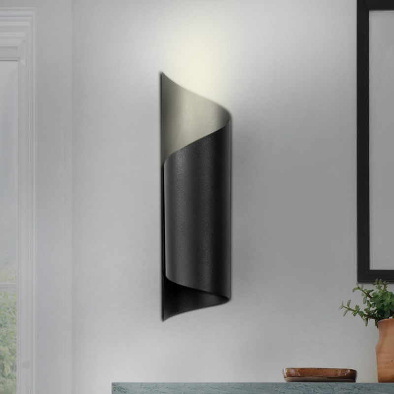 Απλίκα τοίχου E27 μεταλλική χρώμα μαύρο Φ10x35εκ. 2