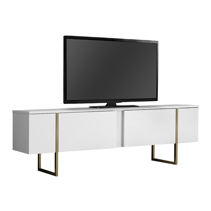 Έπιπλο τηλεόρασης χρώμα λευκό - χρυσό