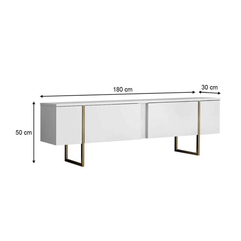 Έπιπλο τηλεόρασης χρώμα λευκό - χρυσό 6