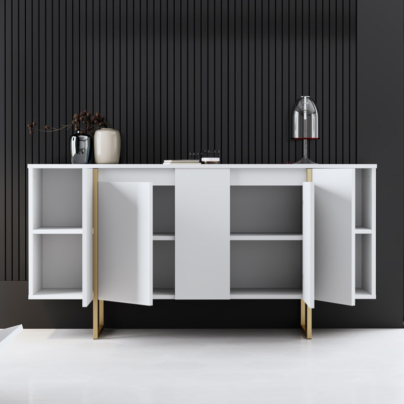 Μπουφές χρώμα λευκό - χρυσό 3