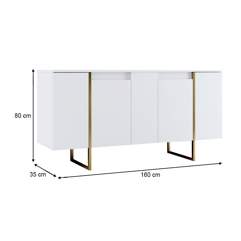 Μπουφές χρώμα λευκό - χρυσό 5