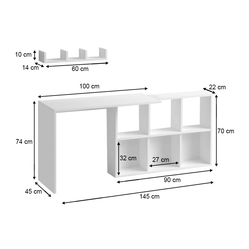Γραφείο εργασίας χρώμα λευκό 4