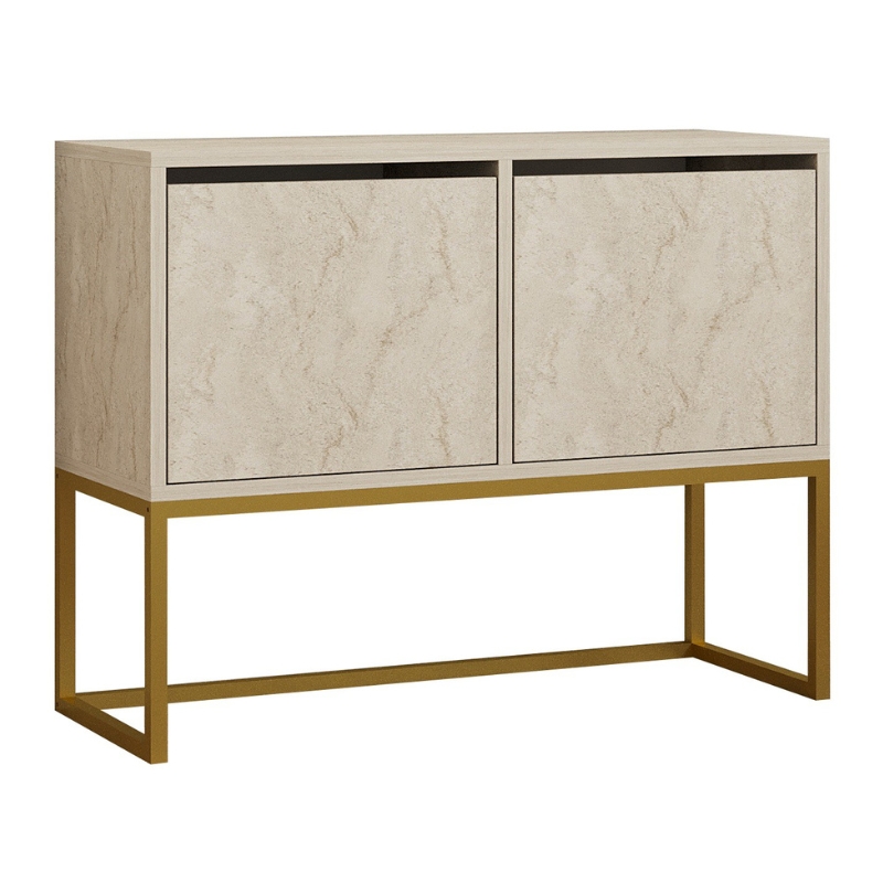 Κονσόλα - Μπουφές χρώμα μπεζ travertine - χρυσό 4