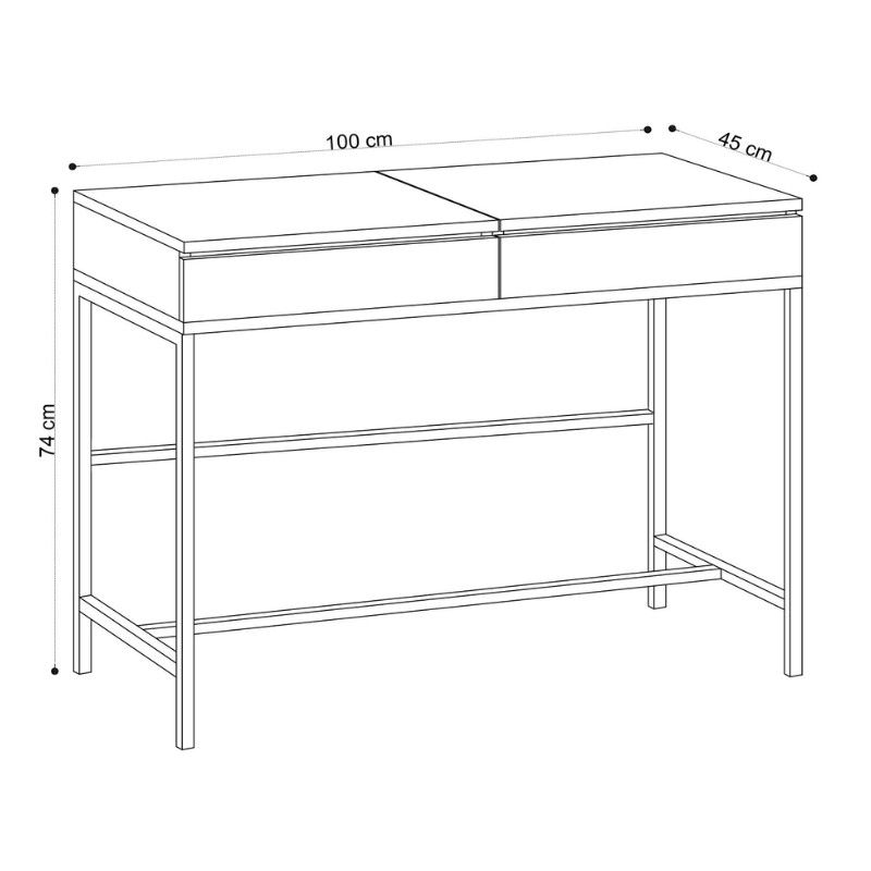 Τουαλέτα με καθρέπτη χρώμα φυσικό οξιάς 7