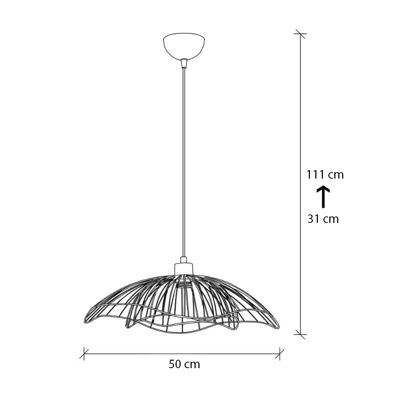 Φωτιστικό οροφής E27 μεταλλικό μονόφωτο χρώμα χρυσό Ø50x31/111εκ. 6