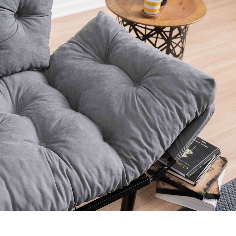 Καναπές - κρεβάτι διθέσιος υφασμάτινος χρώμα γκρι 4