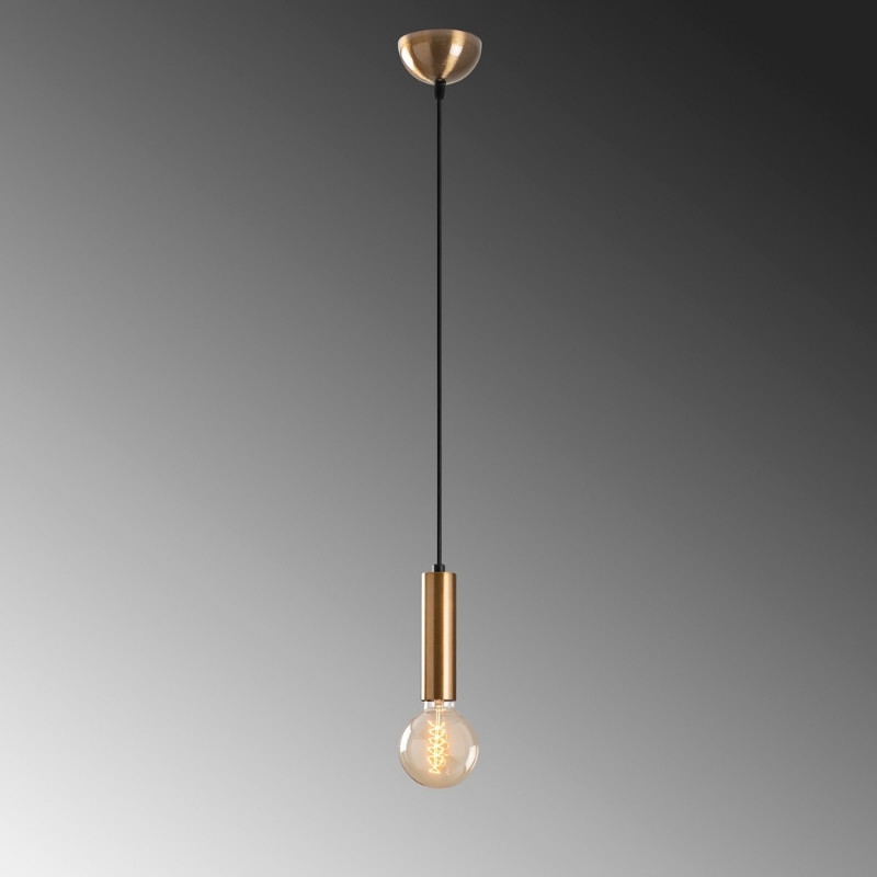 Φωτιστικό οροφής E27 μεταλλικό μονόφωτο χρώμα χρυσό Ø4x111εκ. 3