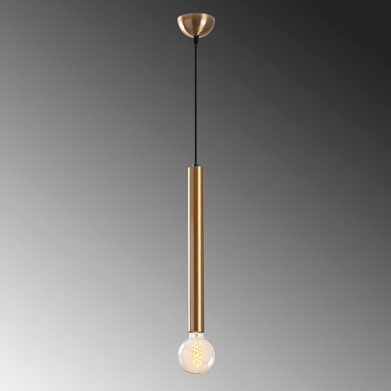 Φωτιστικό οροφής I E27 μεταλλικό μονόφωτο χρώμα χρυσό Ø4x139εκ. 3