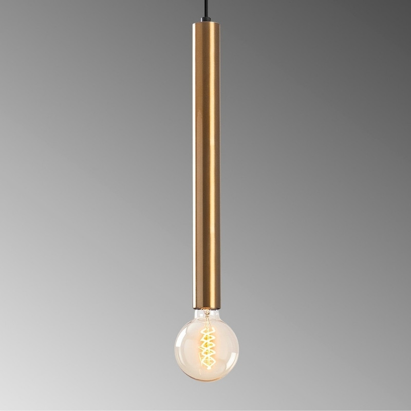 Φωτιστικό οροφής I E27 μεταλλικό μονόφωτο χρώμα χρυσό Ø4x139εκ. 4