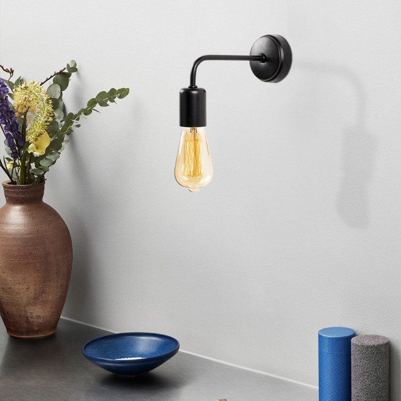 Απλίκα τοίχου E27 μεταλλική χρώμα μαύρο 2