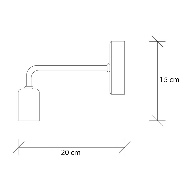 Απλίκα τοίχου E27 μεταλλική χρώμα μαύρο 3